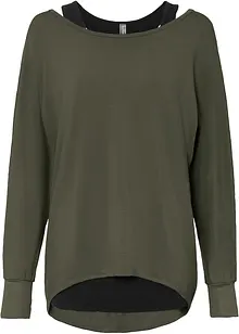 Maglia lunga con top in misto viscosa, bonprix