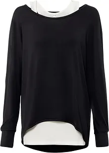 Maglia lunga con top in misto viscosa, bonprix
