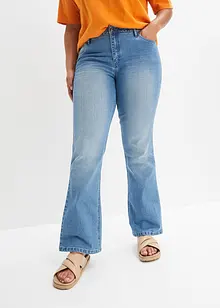 Jeans a zampa elasticizzati, vita media, bonprix