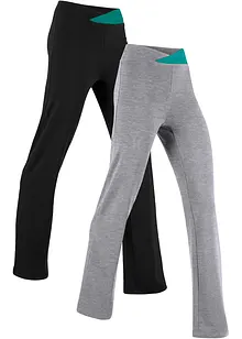 Pantaloni sportivi in cotone, bootcut (pacco da 2), bonprix