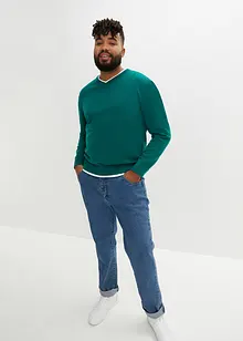 Maglione in filato fine con scollo a V, bonprix