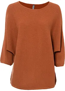 Maglione oversize a costine in misto viscosa, bonprix