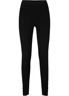 Leggings in cotone con cinta larga e arricciature, bonprix