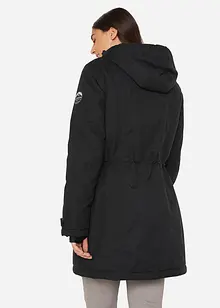Parka tecnico con pile teddy e cappuccio, impermeabile, bonprix