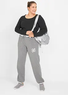 Pantaloni in felpa di misto cotone elasticizzato, bonprix
