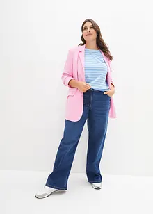 Jeans wide leg con cinta comoda, vita media, bonprix