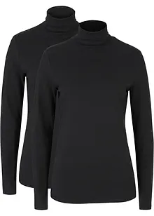 Maglia a maniche lunghe con puro cotone biologico (pacco da 2), bonprix