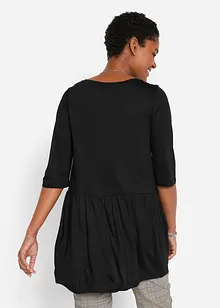 Maglia lunga in viscosa con balza, bonprix