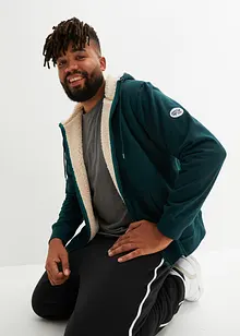 Felpa termica con zip e fodera in pile morbido, bonprix