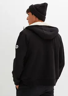 Felpa termica con zip, cappuccio e fodera effetto peluche, bonprix