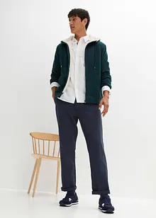 Felpa termica con zip, cappuccio e fodera effetto peluche, bonprix