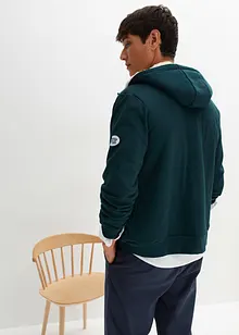 Felpa termica con zip, cappuccio e fodera effetto peluche, bonprix