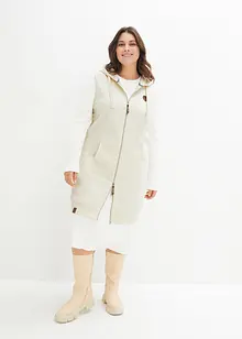 Gilet lungo in felpa con cappuccio, bonprix