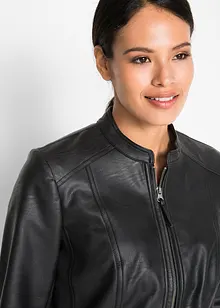 Giacca in similpelle leggera e sciancrata con inserti elasticizzati ai lati, bonprix