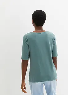 Maglia a mezze maniche con scollo a barca con cotone biologico, bonprix