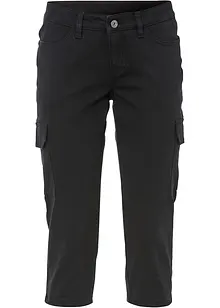 Pantaloni capri in misto cotone elasticizzato, bonprix