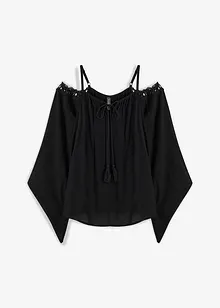 Blusa con spalle scoperte in viscosa fluente, bonprix