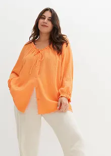 Blusa svasata strutturata con ruches, bpc bonprix collection