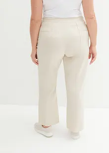 Pantaloni in misto lino con inserto elasticizzato, a vita alta, bonprix