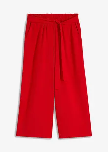 Pantaloni culotte con elastico in vita e risvolto, bonprix