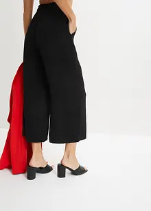 Pantaloni culotte con elastico in vita e risvolto, bonprix