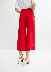 Pantaloni culotte con elastico in vita e risvolto, bonprix