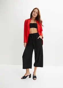 Pantaloni culotte con elastico in vita e risvolto, bonprix