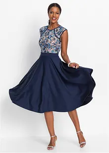 Abito midi con pizzo, bonprix