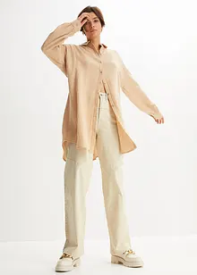 Camicetta lunga oversize in mussola, bonprix