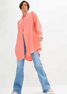 Camicetta lunga oversize in mussola, bonprix