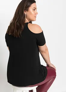 Maglia con cut-out e pizzo, bonprix