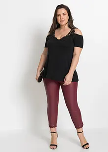Maglia con cut-out e pizzo, bonprix