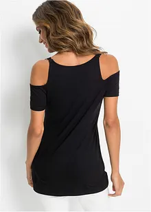 Maglia con cut-out e pizzo, bonprix