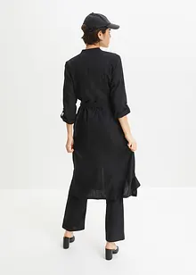 Abito in misto lino viscosa con tasche, bonprix
