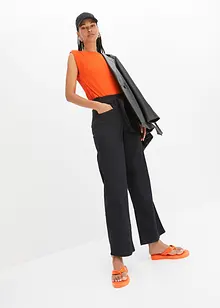 Pantaloni cropped con cinta comoda in puro cotone, bonprix