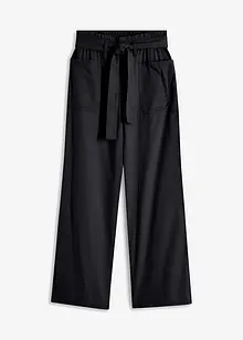 Pantaloni cropped con cinta comoda in puro cotone, bonprix