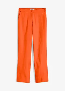 Pantaloni in misto lino viscosa,  vita alta, bonprix