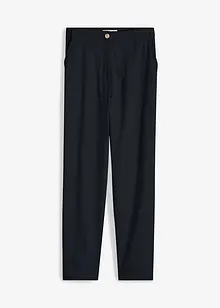 Pantaloni cropped in misto lino e viscosa, vita alta, bonprix