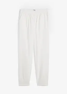 Pantaloni cropped in misto lino con cinta comoda a vita alta, bonprix