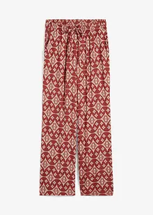 Pantaloni in viscosa crinkle fantasia con cinta comoda a vita alta, bonprix