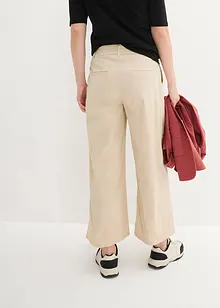 Pantaloni cropped in twill a vita alta, bpc bonprix collection