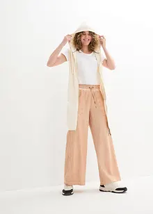 Pantaloni in felpa cropped con dettagli cargo, vita alta, bonprix