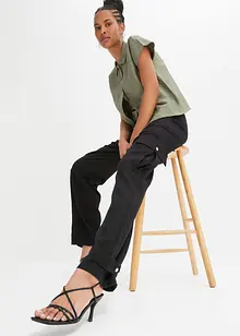 Pantaloni cargo in misto lino, bonprix