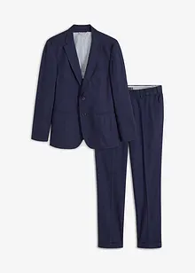 Completo in misto lino (2 pezzi) giacca e pantaloni, slim fit, bonprix