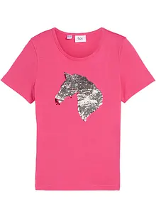 T-shirt con paillettes reversibili in cotone biologico, bonprix