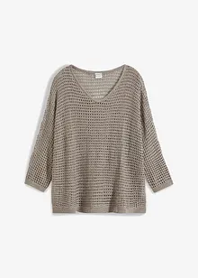 Maglione traforato glitterato, bonprix