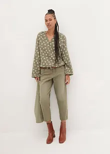 Blusa oversize in mussola fantasia, bonprix