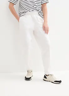 Pantaloni in misto lino e cotone,  vita alta, bonprix
