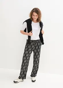 Pantaloni a palazzo in fantasia con cinta comoda, bonprix