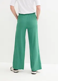 Pantaloni a palazzo in jersey operato, vita alta, bonprix